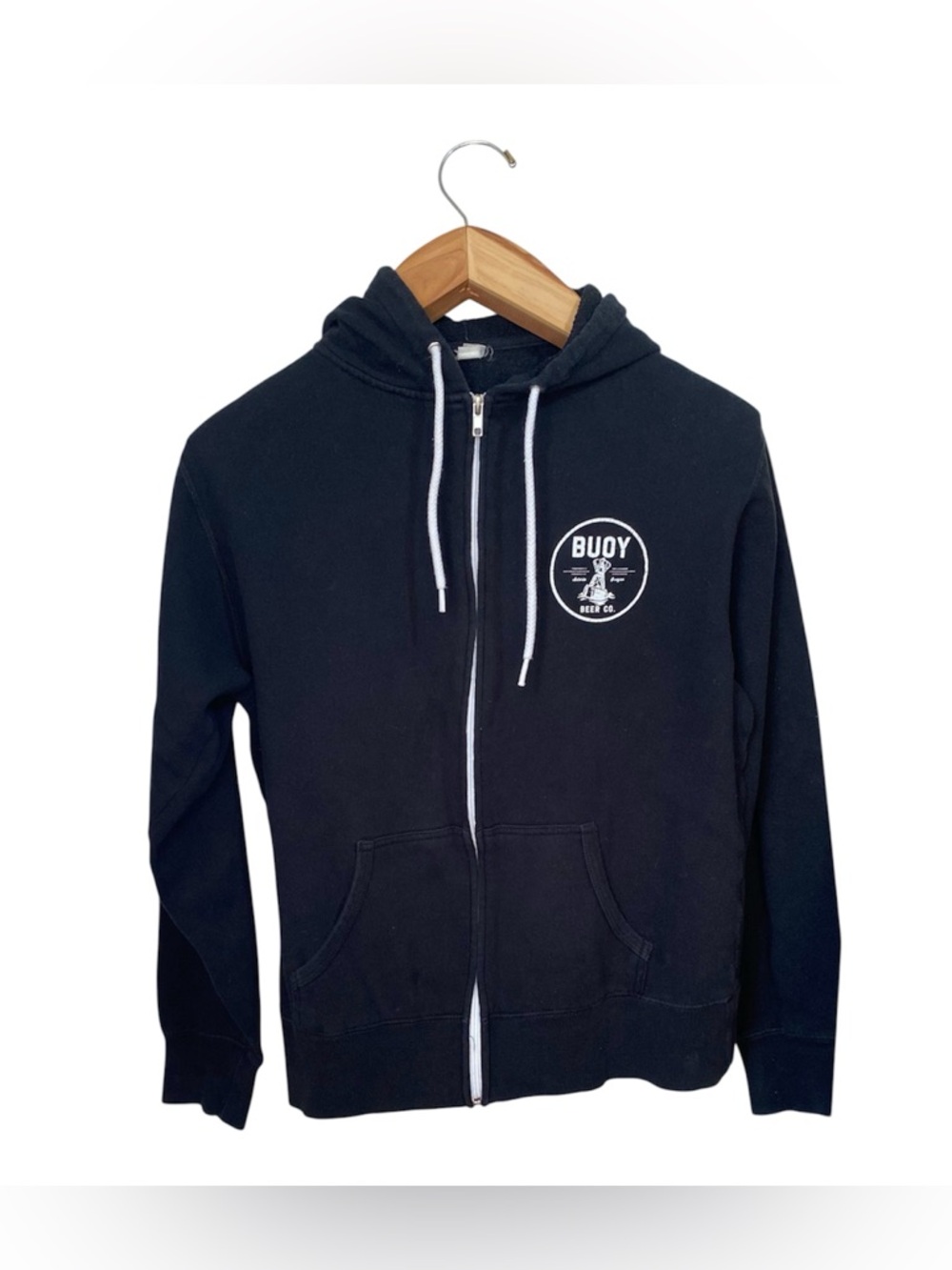 Buoy Craft Beer Brewing Company Black Logo Hoodie Size Small